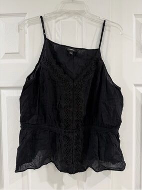 Express Black Lace-Front Spaghetti Strap Camisole